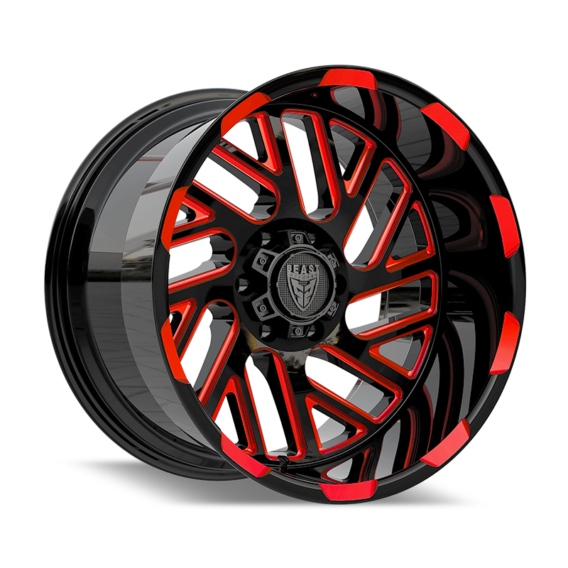 9621 Red Gloss Black w/ Milled Spokes