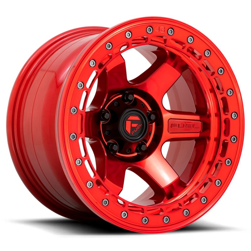 FUEL D123 BLOCK BEADLOCK CANDY RED W/ CANDY RED RING