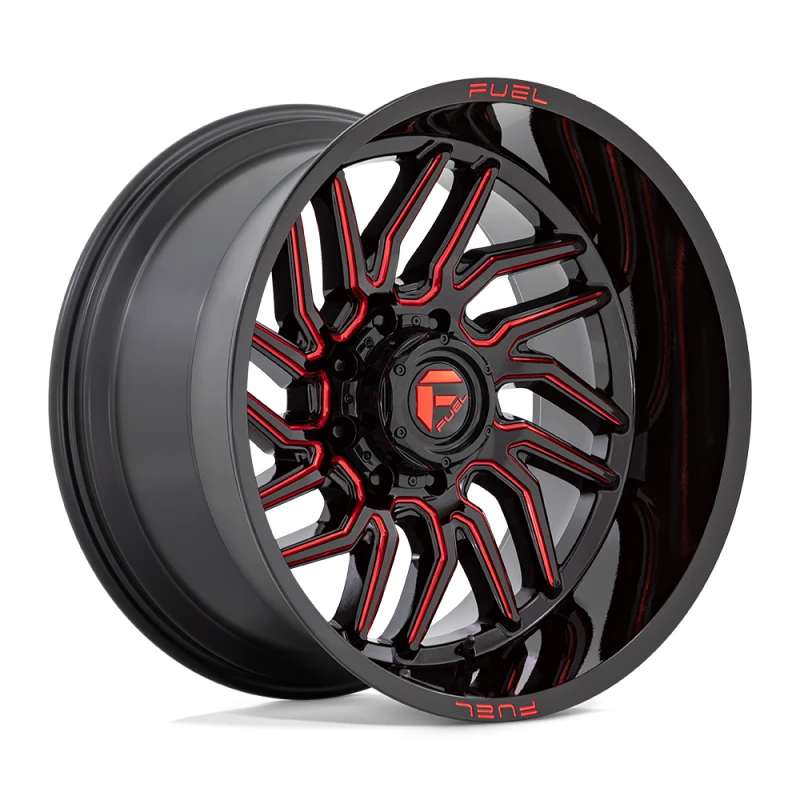 FUEL D808 HURRICANE GLOSS BLACK MILLED RED TINT