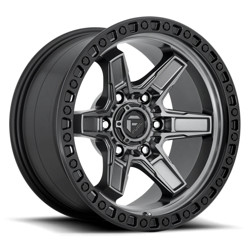 FUEL D698 KICKER MATTE GUN METAL BLACK BEAD RING