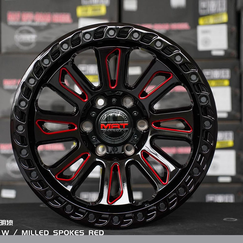 MAT Offroad 8997 Red Gloss Black w/ Milled Spokes