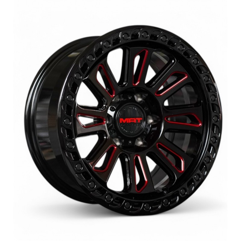 MAT 8997 Red Gloss Black w/ Milled Spokes