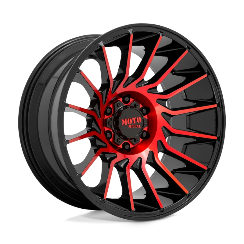 Moto Metal MO807 GLOSS BLACK MACHINED W/ RED TINT