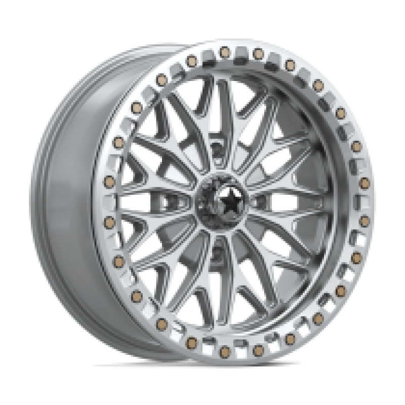 MA53 BOLO UTV BEADLOCK GLOSS SILVER W/ MACHINED FACE 4x137 18R 7 96 10
