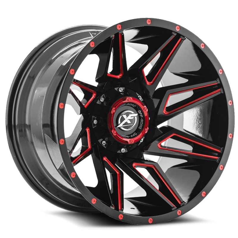 XF Off-Road XF-218 Gloss Black & Red Milled