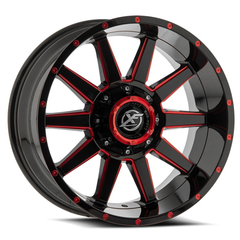 XF Off-Road XF-219 Gloss Black & Red Milled