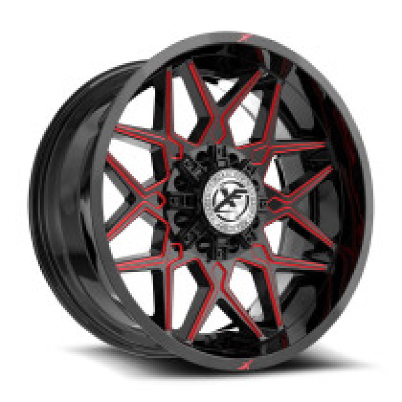 XF Off-Road XF-238 Gloss Black & Red Milled