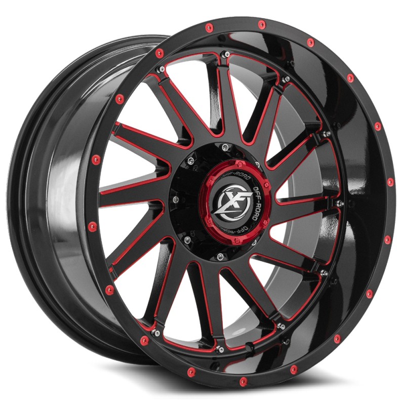 XF Off-Road XF-216 Gloss Black & Red Milled