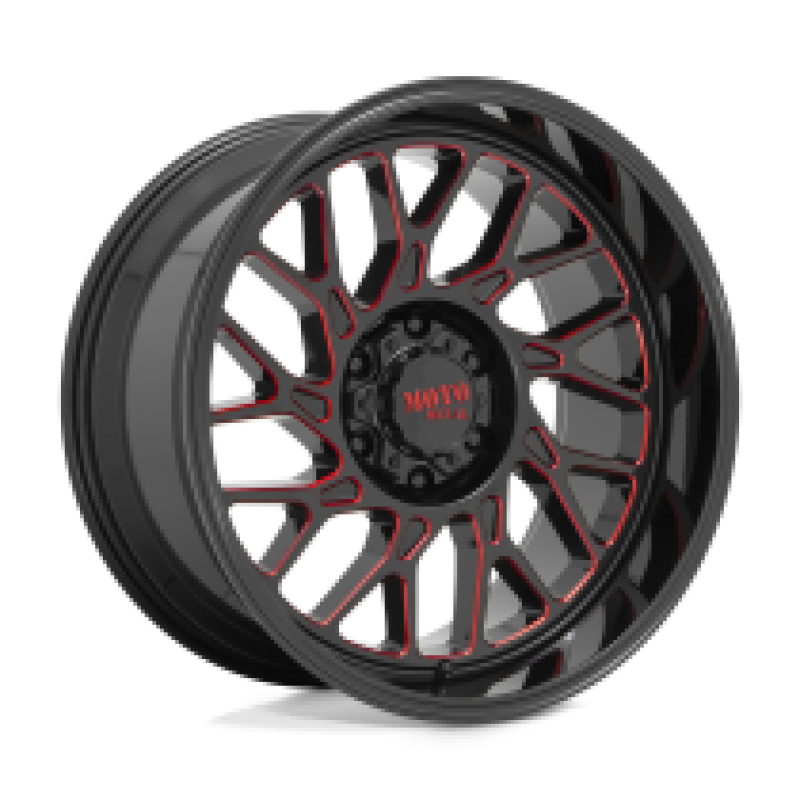 Moto Metal MO805 GLOSS BLACK MILLED W/ RED TINT