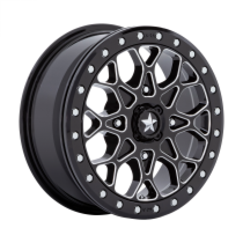 MSA Offroad Wheels M48 PORTAL UTV BEADLOCK GLOSS BLACK MILLED W/ GB RING
