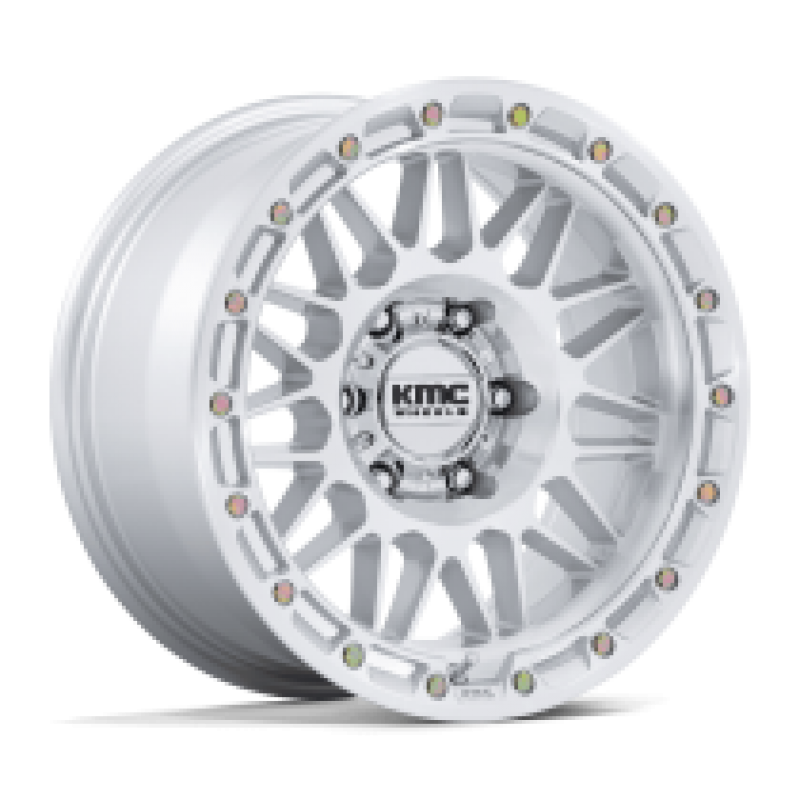 KMC KM555 ATTACK GLOSS SILVER W/ MACHINED FACE