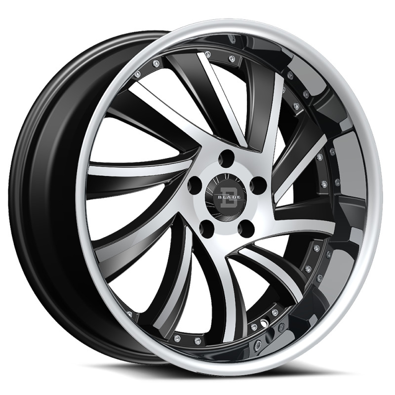 Blade Luxury BSL-476 Sliced Gloss Black Machined With Stainless Lip