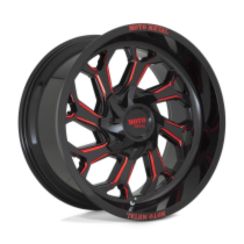 Moto Metal MO999 GLOSS BLACK MILLED W/ RED TINT