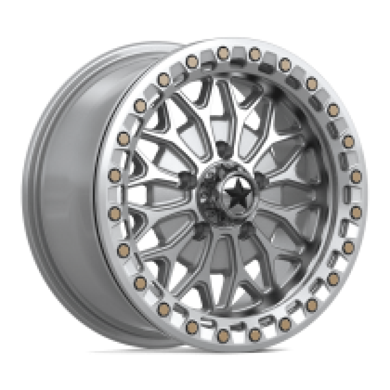 MA53 BOLO UTV BEADLOCK GLOSS SILVER W/ MACHINED FACE 5x114.3 15R 7 72.56 38