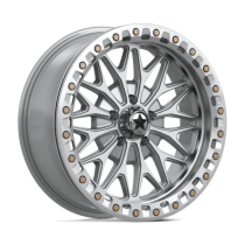 MA53 BOLO UTV BEADLOCK GLOSS SILVER W/ MACHINED FACE 5x114.3 18R 7 72.56 10