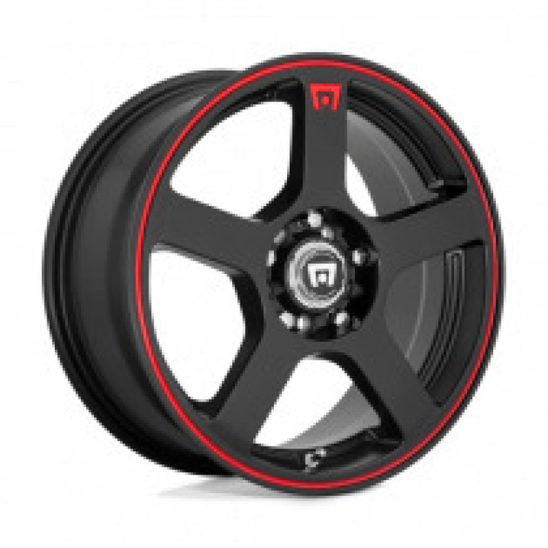 Motegi MR116 FS5 MATTE BLACK W/ RED STRIPE