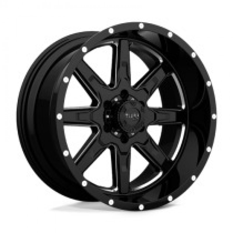 Tuff T15 GLOSS BLACK W/ MILLED SPOKES