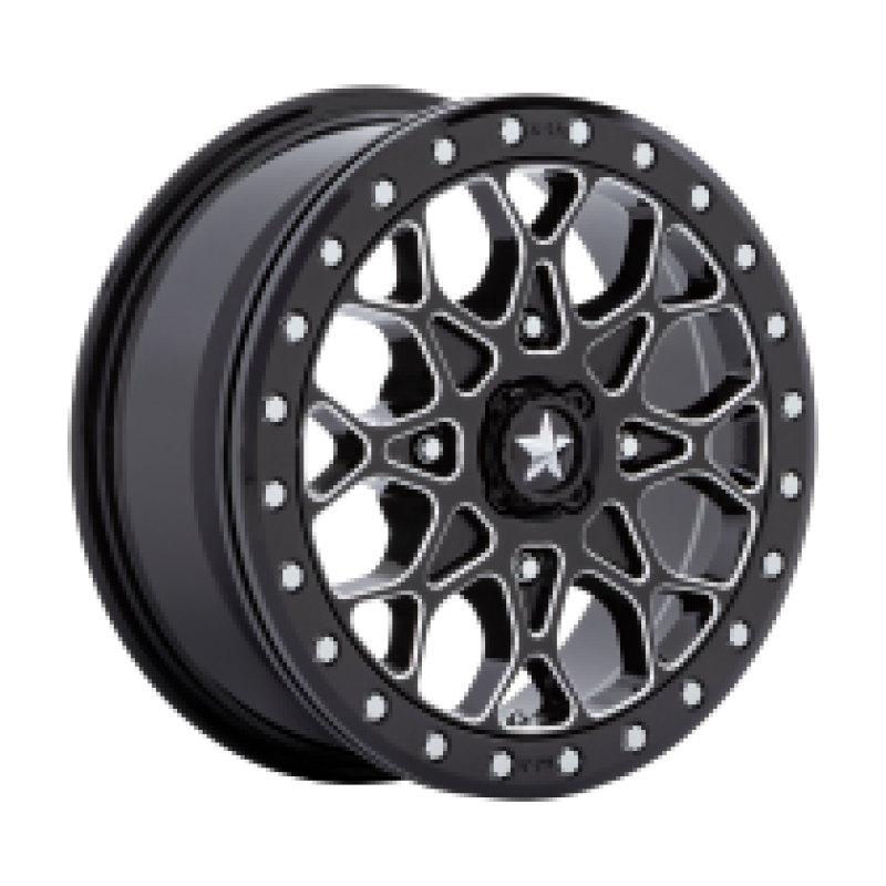 M48 PORTAL BEADLOCK GLOSS BLACK MILLED W/ GB RING 4x110 15R 6 86 38