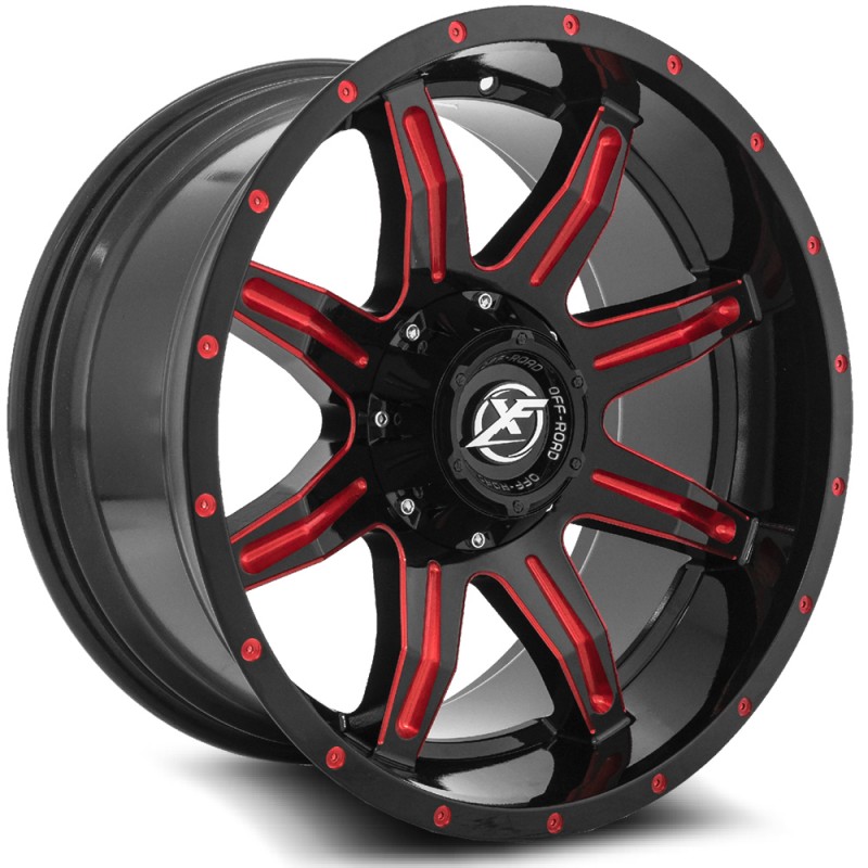 XF Off-Road XF-215 Gloss Black & Red Milled