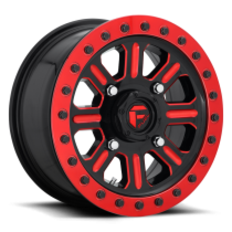 Fuel UTV D911 HARDLINE UTV BEADLOCK GLOSS BLACK RED TINTED CLEAR