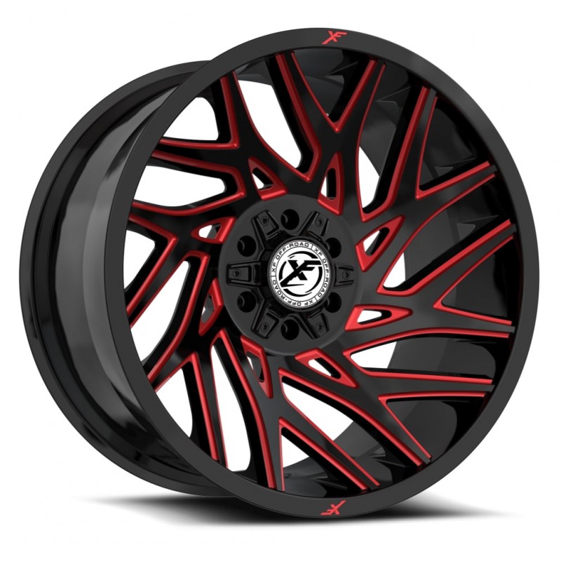 XF Off-Road XF-229 Gloss Black & Red Milled