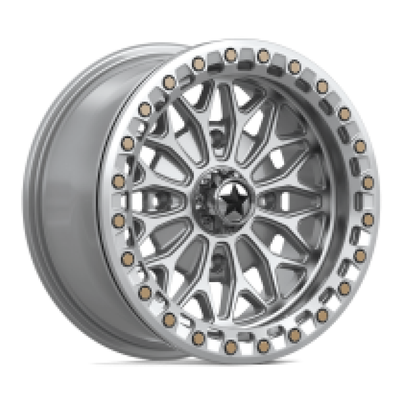 MA53 BOLO UTV BEADLOCK GLOSS SILVER W/ MACHINED FACE 4x110 15R 7 86 10
