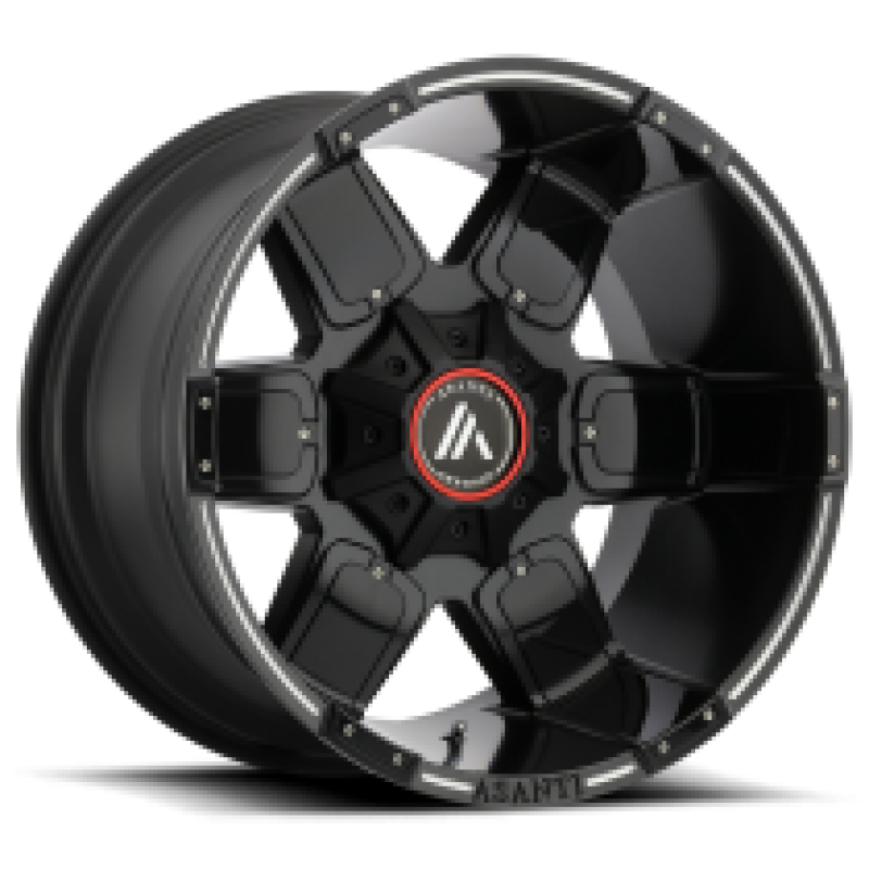 Asanti Off-Road AB811 WARTHOG SATIN BLACK MILL W/ G-BLK ACC