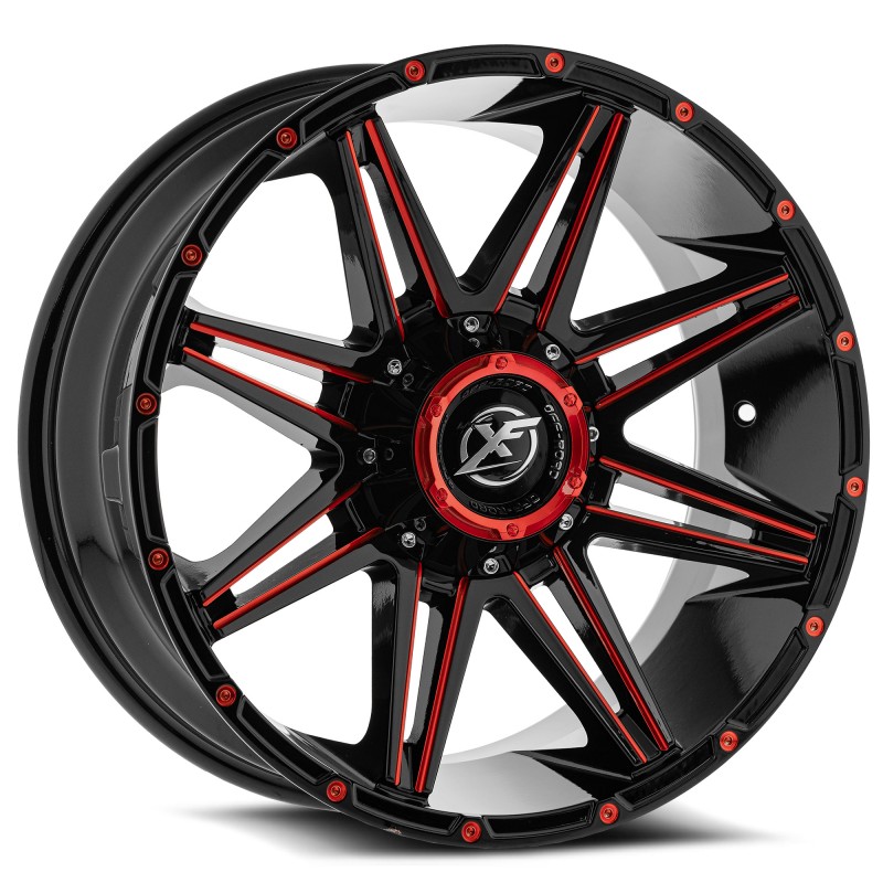 XF Off-Road XF-220 Gloss Black & Red Milled