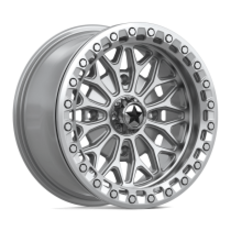 MA53 BOLO UTV BEADLOCK GLOSS SILVER W/ MACHINED FACE 4x110 15R 0 86 10