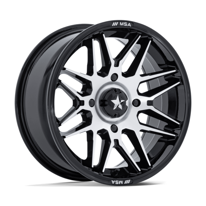M52 RADAR UTV GLOSS BLACK W/ MACHINED FACE 4x110 14R 7 86 -47