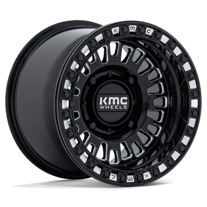 KS242 AZTEC BEADLOCK GLOSS BLACK MILLED 4x137 15R 8 96 BNK