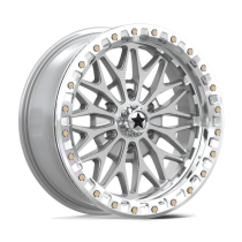 MSA Offroad Wheels MA53 BOLO UTV BEADLOCK GLOSS SILVER W/ MACHINED FACE