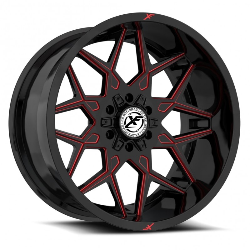 XF Off-Road XF-238 Gloss Black & Red Milled