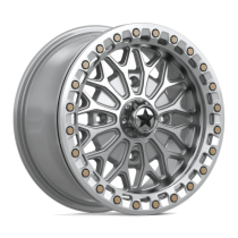 MA53 BOLO UTV BEADLOCK GLOSS SILVER W/ MACHINED FACE 4x156 15R 7 115.1 38