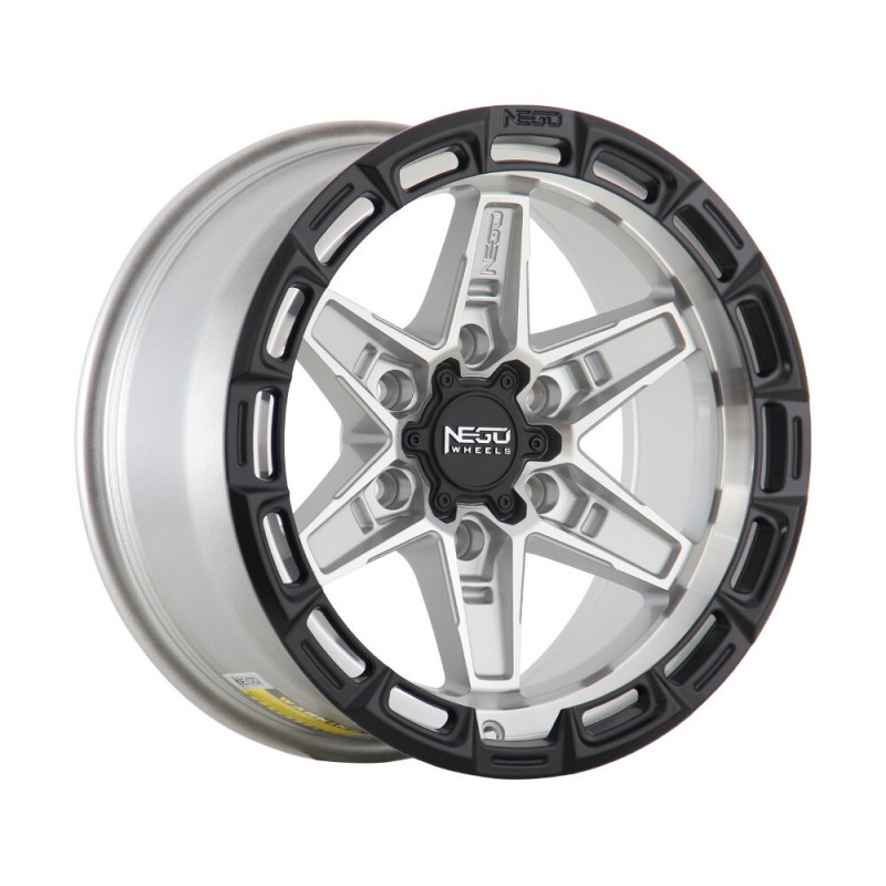 NEGU NEGU11 Silver Machined Face+Matte Black Lip