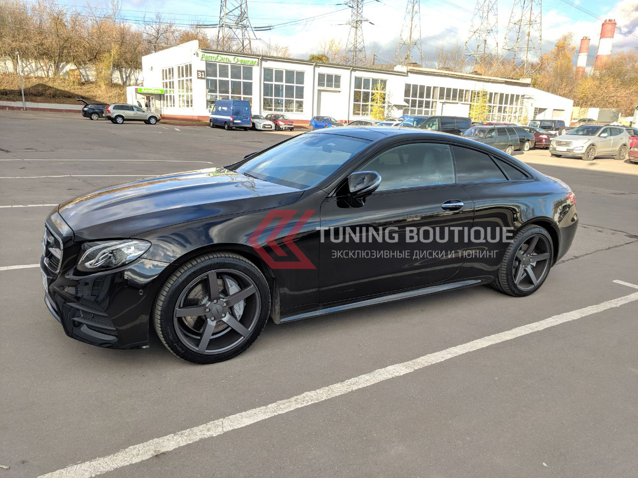 Mercedes-Benz E Coupe на 19" дисках Vossen CV3 Matte Graphite фото 1